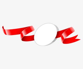 红丝带白色装饰矢量免抠