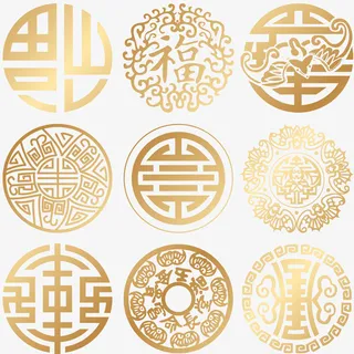 年货节窗花贴纸免抠