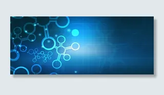 科技化学结构炫酷蓝色光束背景banner高清