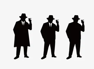 上海滩人物剪影免抠