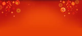 中国风橙色灯笼海报免抠