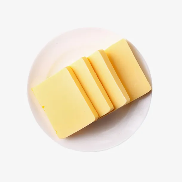 盘子里的黄油切块实物图免抠