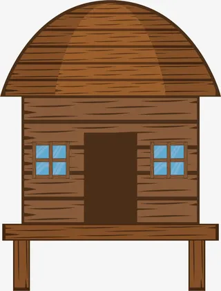 圆顶木板屋免抠