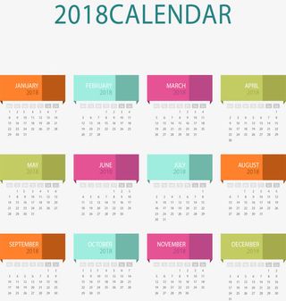彩色标题日历模板免抠