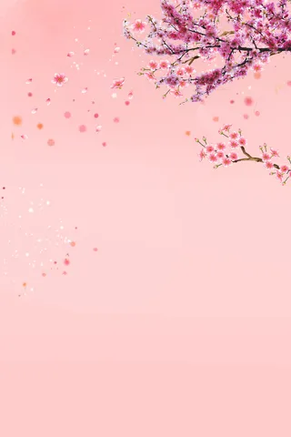 春暖花开粉红色桃花海报高清