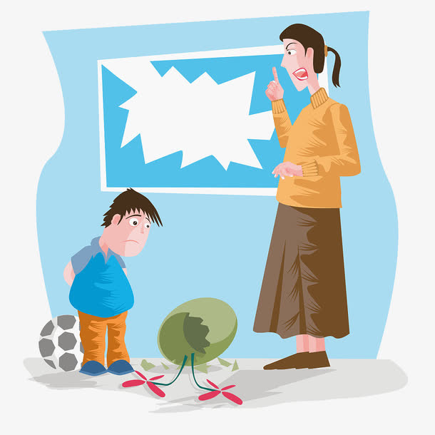 卡通插图抓狂生气的妈妈免抠