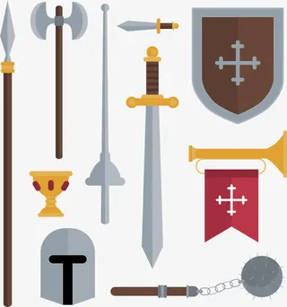 银质武器矢量免抠