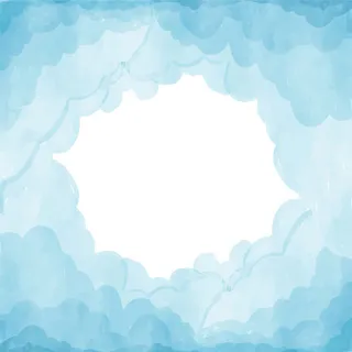 天蓝色天空云朵仿水彩效果背景图高清