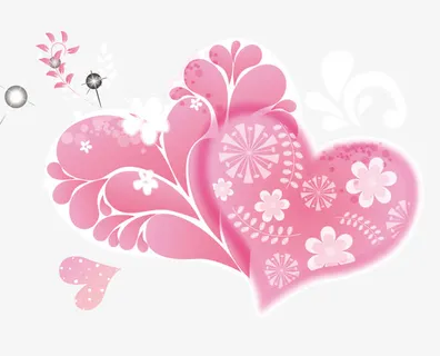 粉色的心形图案免抠