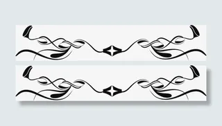 手绘曲线底纹装饰边框免抠