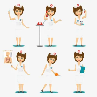 六个护士高清免扣素材免抠