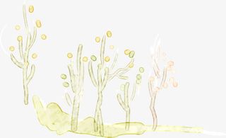 手绘梦幻树枝造型免抠