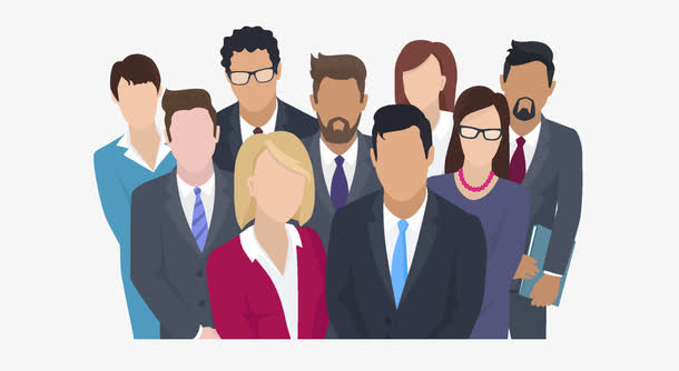 一群商务办公人物免抠