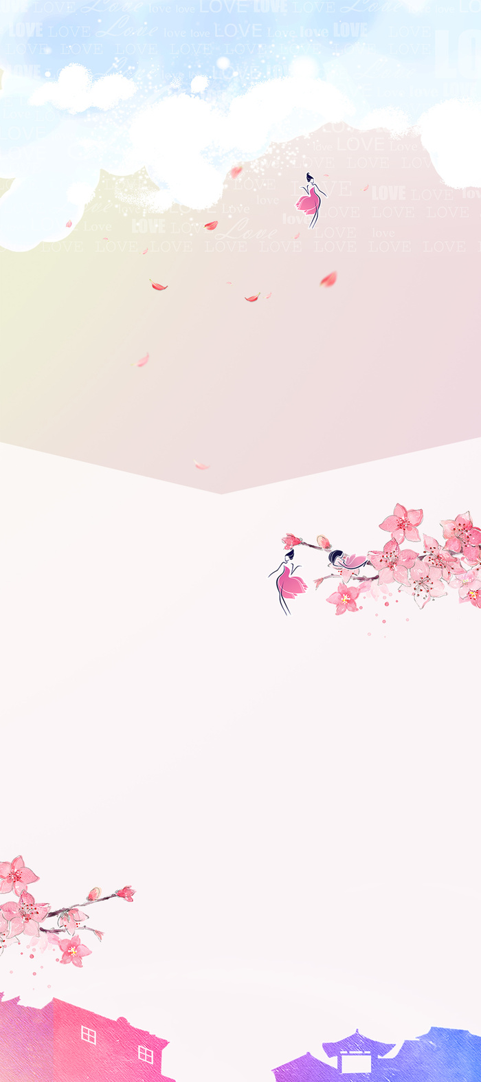 三八妇女节节日促销海报背景素材高清