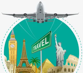 环球出境游装饰免抠