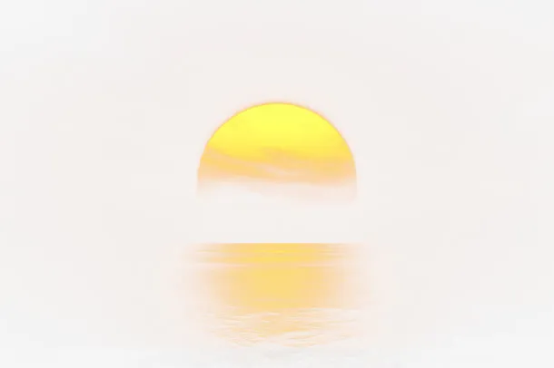 橙色落日余晖太阳光免抠