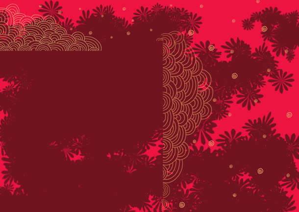 粉色中国风花纹图案免抠