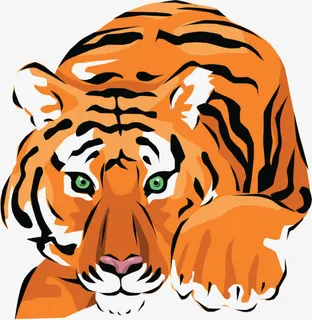 电脑手绘老虎免抠