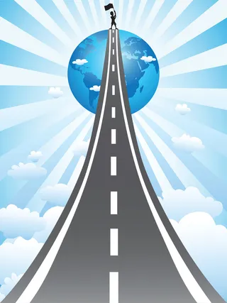 蓝天白云锐意进取背景图高清