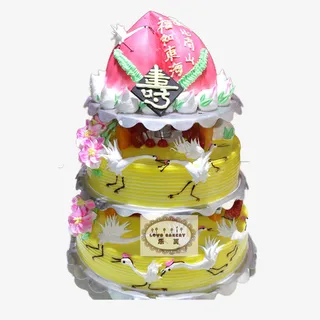 三层寿桃蛋糕免抠