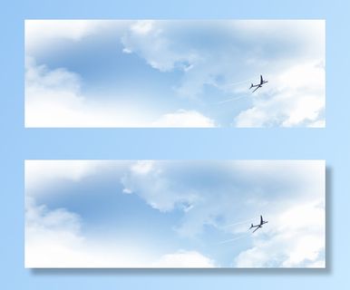 蓝天清新背景banner免抠