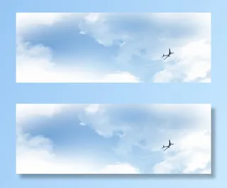 蓝天清新背景banner免抠