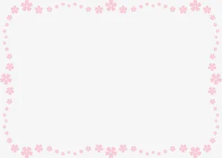 春天粉色花朵边框免抠