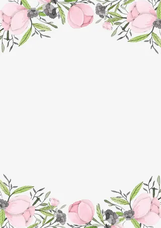 矢量水彩花朵请柬装饰免抠