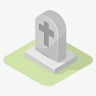 灰色墓碑免抠