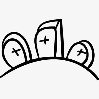 万圣节墓地墓葬的轮廓图标免抠