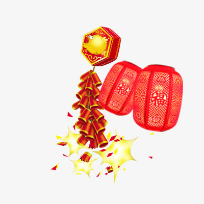 灯笼鞭炮免抠