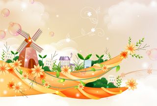 卡通春天插画背景高清