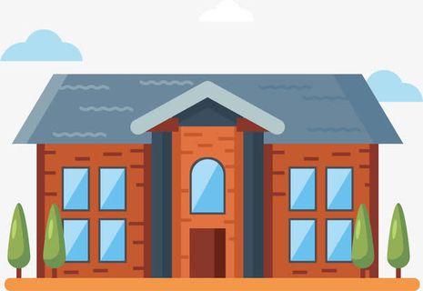 扁平化房屋建筑效果图插图免抠