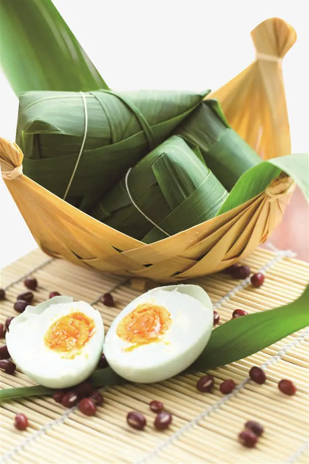 粽叶上的粽子免抠