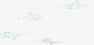 白色唯美花纹祥云设计免抠