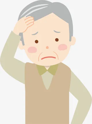 卡通烦恼的老人家免抠