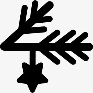 树枝和圣诞星图标免抠