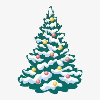卡通扁平圣诞松树素材免抠