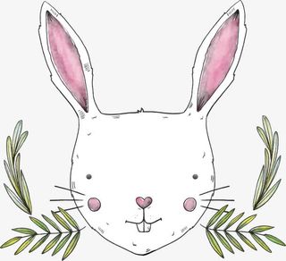 卡通手绘小白兔免抠