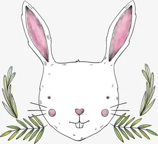 卡通手绘小白兔免抠