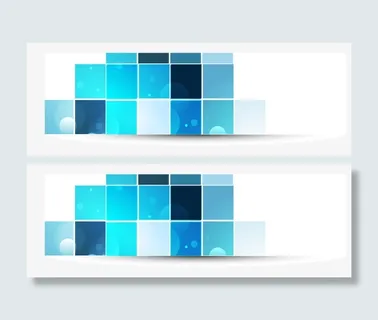 矢量科技方格子banner底纹