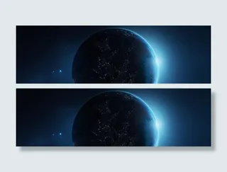 科技背景banner设计免抠