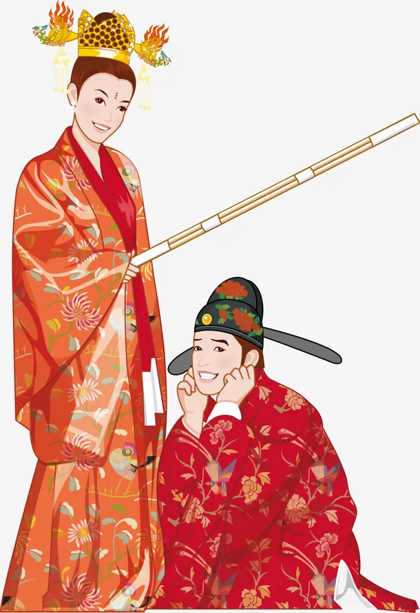 卡通手绘婚礼人物免抠