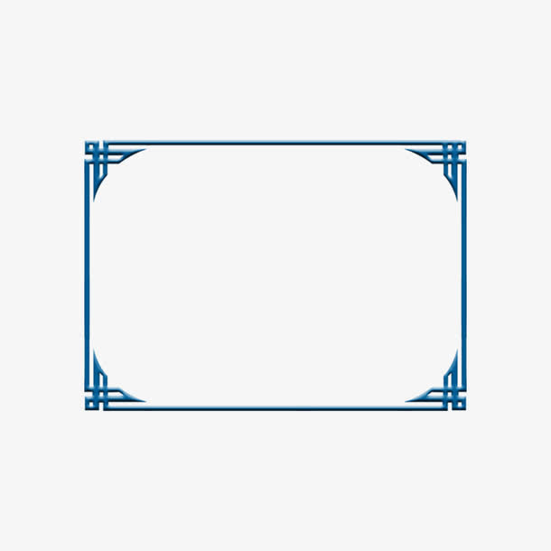 蓝色不规则框框免抠