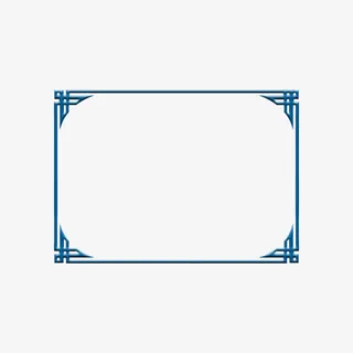 蓝色不规则框框免抠