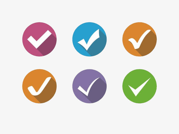 一套多色勾选按钮免抠