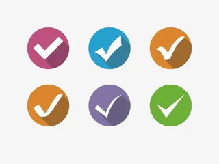 一套多色勾选按钮免抠