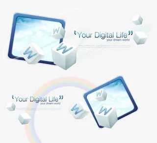 数码科技主题背景矢量素材