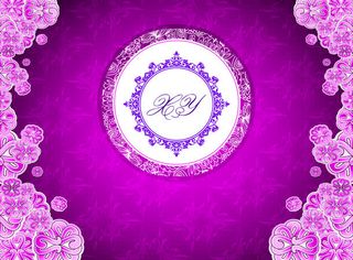 紫色浪漫花纹婚礼免抠