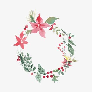 圣诞节手绘花纹素材免抠